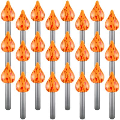 Sosation 12 Pcs Inflatable Fake Torch Survivor Camping Tiki Luau Party Decorations Statue of Liberty 16" Plastic Torch Props for Sports Competition Games Medieval Birthday Performance