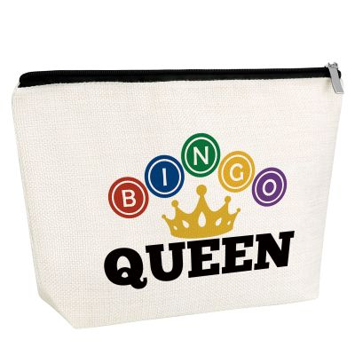 Bingo Game Gift for Women Makeup Bag Bingo Lover Gambler Gift for Teens Bingo Bags Queen Birthday Gifts for Bingo Player Bingo Queen Gift for Her Bingo Cosmetic Bag Bingo Gifts Bingo Organizer Pouch