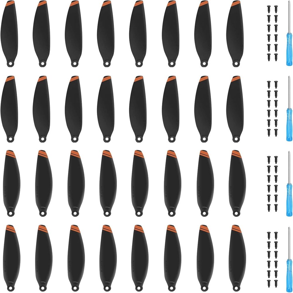 32Pcs Propellers for DJI Mini 4K/Mini 2 SE/Mini SE Replacement Prop Blades Low Noise Accessories for DJI Mini 2 Series Drone Accessories Exclusive Screws & Screwdrivers Orange Tips
