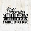 Family A Little Bit Of Crazy A Little Bit Of Loud & Whole Lot Of Love - Family Wall Decals - Family Wall Stickers Quotes Sayings Sign - Car Window Home Kitchen Bedroom Kids Living Nursery Room Wall Decor DWSV7217 view 1