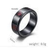 Mesnt Wedding Ring for Men, 8MM Rotatable Dice Fidget Anxiety Relief Bands Ring, Black Size 9 view 2
