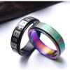 Mesnt Mens Promise Rings, 6MM Numbers Rotatable Anti Stress Fidget Spinner Ring, Colorful Black Size Colorful 9 & Black 10 view 3