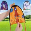 3 Pcs Mini Slingshot Kites - Thumb Ejection Kite Beach Toys Gift for Kids Teens Age 4-18 Years Old Easy to Fly Waterproof Stringless Beach Kite Small Funny Outdoor Sports Toy Dinosaur Rocket Style view 1