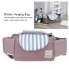 Universal Hanging Bag Organizer Cup Holder Storage Bag Strollers Accessory Multiple Pockets for Bottle,Baby Stroller Organizer, Diaper, Phone, Toys(mint stripes), Baby Stroller Organizer, Univer view 2