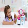 Barbie Doll & Hair Salon Playset with 15 Styling Accessories & Furniture, Long Color-Change Hair & Printed Dress view 2