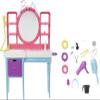 Barbie Doll & Hair Salon Playset with 15 Styling Accessories & Furniture, Long Color-Change Hair & Printed Dress view 4
