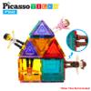 PicassoTiles Magnetic Action Figures + Activity Center Play, 4pc Character Pretend Playset, Study Desk Set Sandbox Water Tight Container Storage All-in-1 STEM Toy Kit 331pc Dual Size Blocks Marble Run view 3