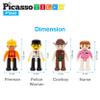 PicassoTiles Magnetic Action Figures + Activity Center Play, 4pc Character Pretend Playset, Study Desk Set Sandbox Water Tight Container Storage All-in-1 STEM Toy Kit 331pc Dual Size Blocks Marble Run view 4