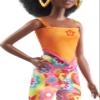 Barbie Fashionistas Doll #198, Petite with Curly Black Hair, Retro Floral Clothes & Accessories Including Sandals & Heart-Shaped Earrings view 4