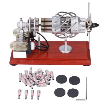 Engine Model Kit Hot Air Generator 16 Cylinder Swashplate Educational Toy Gift with Wrench Rubber Pad Stirling Engine Stirling Engine Stirling Engine kit Nikola Toy