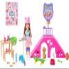 Barbie Chelsea Doll & Skate Park Playset with 2 Puppies, Skate Ramp, Scooter & 15+ Accessories, Brunette Small Doll with Blue Eyes view 1