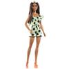 Barbie Fashionistas Doll #200 with Brunette Hair, Lime Green Polka Dot Romper & Barbie Accessories view 1