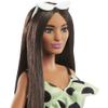 Barbie Fashionistas Doll #200 with Brunette Hair, Lime Green Polka Dot Romper & Barbie Accessories view 3