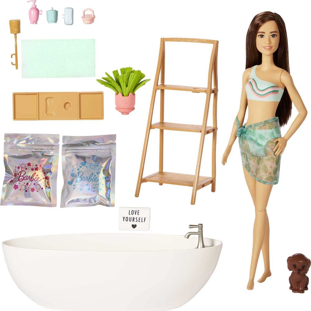Barbie Doll And Bathtub Playset, Confetti Soap And Accessories