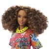 Barbie Fashionistas Doll #201, Athletic Body with Curly Brunette Hair, Graffiti-Print Dress & Accessories Including Boots & Chain Necklace view 3