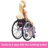 Barbie Doll with Wheelchair and Ramp, Kids Toys and Gifts, Blonde, Barbie Fashionistas, Rainbow Romper, Clothes and Accessories view 4