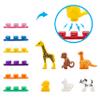 PicassoTiles 7pc Animal Action Figure + Activity Center Play Table, Pretend Playset, Study Desk Set Sandbox Water Tight Container Storage All-in-1 STEM Toy with 331pc Dual Size Brick Blocks Marble Run view 3