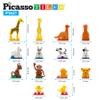 PicassoTiles 7pc Animal Action Figure + Activity Center Play Table, Pretend Playset, Study Desk Set Sandbox Water Tight Container Storage All-in-1 STEM Toy with 331pc Dual Size Brick Blocks Marble Run view 4