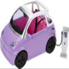 Barbie Doll Accessories, Toy Car Electric Vehicle with Charging Station, Plug & Sunroof, Purple 2-Seater Transforms into Convertible view 1