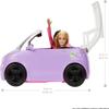 Barbie Doll Accessories, Toy Car Electric Vehicle with Charging Station, Plug & Sunroof, Purple 2-Seater Transforms into Convertible view 3