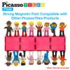 PicassoTiles 16pc Action Figures + 60 Piece Magnetic Puzzle Cubes, Magnet Character Expansion Variety Pretend Play Pack, 1 Magnet Building Block Sensory Toy Set, Free Ideabook with 50 Ideas Included view 2