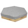Gicov Hexagon Sandbox Cover Waterproof Sandpit Pool Cover with Drawstring Heavy Duty Sand Box Protection Cover Sandbox Canopy Replacement for Backyard Garden Outdoor (55x43x7.8in, Grey) view 1