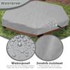 Gicov Hexagon Sandbox Cover Waterproof Sandpit Pool Cover with Drawstring Heavy Duty Sand Box Protection Cover Sandbox Canopy Replacement for Backyard Garden Outdoor (55x43x7.8in, Grey) view 2