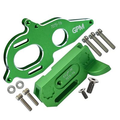 GPM 11Pc Set Upgrades Aluminum 7075-T6 Center Gearbox Support and Motor Heatsink Plate for Granite 4X4 Mega Moster Truck (AR102680) Rc Cars (Green)