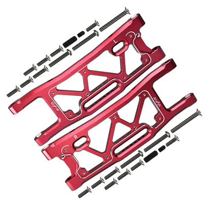 GPM 1Pcs Set Upgrades Aluminum 6061 Rear Suspension Arms for 1/8 4Wd Sledge Monster Truck (95076-4) Rc Cars (red)