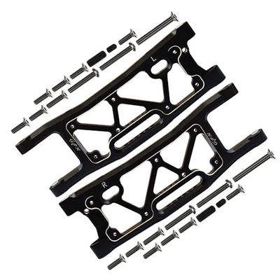GPM 1Pcs Set Upgrades Aluminum 6061 Rear Suspension Arms for 1/8 4Wd Sledge Monster Truck (95076-4) Rc Cars (Black)