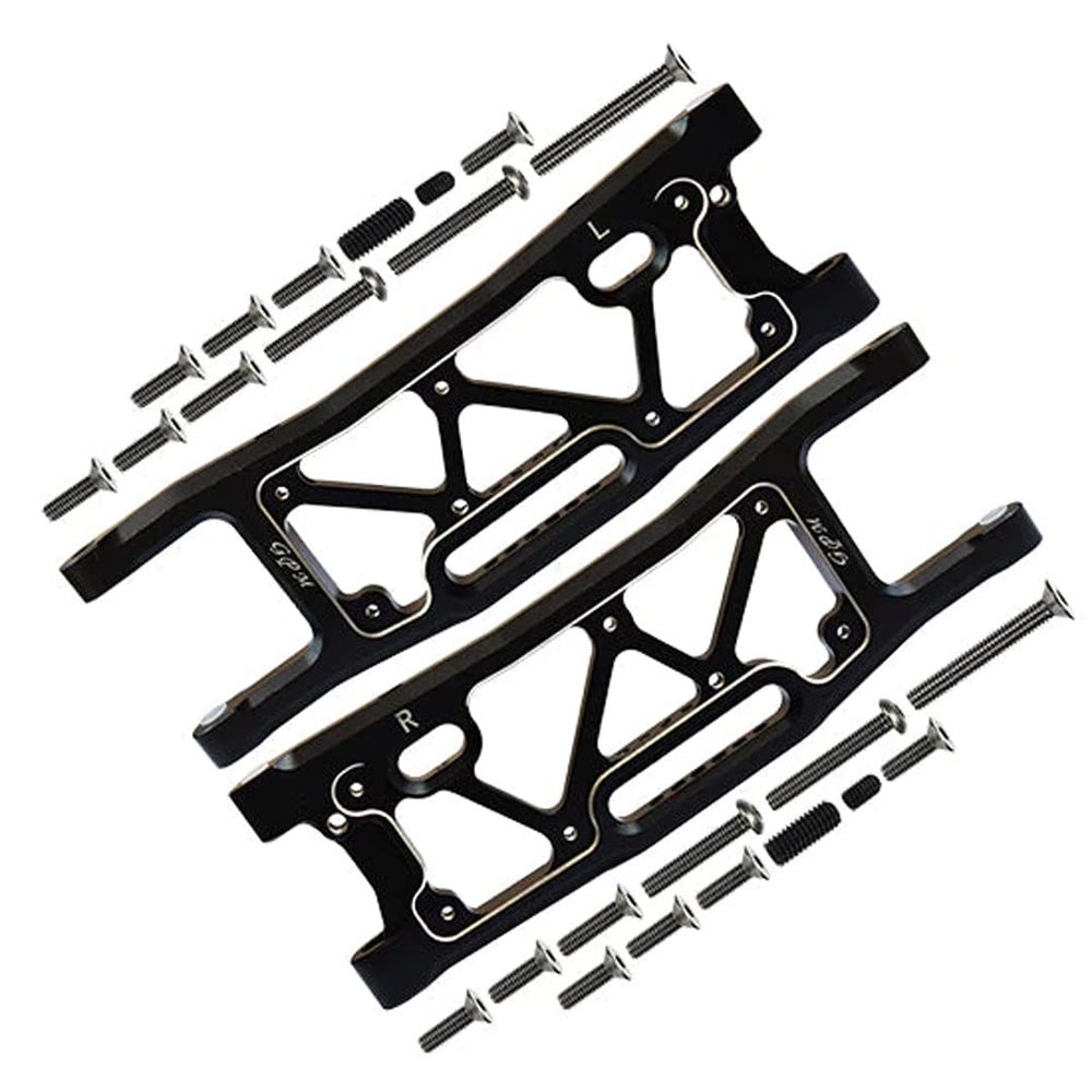 GPM 1Pcs Set Upgrades Aluminum 6061 Rear Suspension Arms for 1/8 4Wd Sledge Monster Truck (95076-4) Rc Cars (Black)