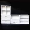 EatingBiting 1:12 Dollhouse White Miniature Furniture Accessories Wooden Cabinet Cupboard Closet Various Styles of Furniture 4 Part Set Arbitrary Placement view 1
