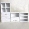 EatingBiting 1:12 Dollhouse White Miniature Furniture Accessories Wooden Cabinet Cupboard Closet Various Styles of Furniture 4 Part Set Arbitrary Placement view 2