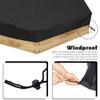 Gicov Hexagon Sandbox Cover Waterproof Sandpit Pool Cover with Drawstring Heavy Duty Sand Box Protection Cover Sandbox Canopy Replacement for Backyard Garden Outdoor (55x43x7.8in, Black) view 4