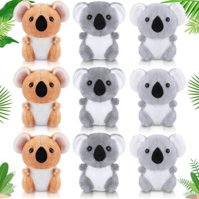 Aoriher 9 Pcs Koala Bear Plush Mini Stuffed Animal Small Koala Bear Keychain Plush Soft Huggable Bulk Toy Forest Stuffed Animals Set for Kids Birthday Party Favors Gifts Award, 4 Inches