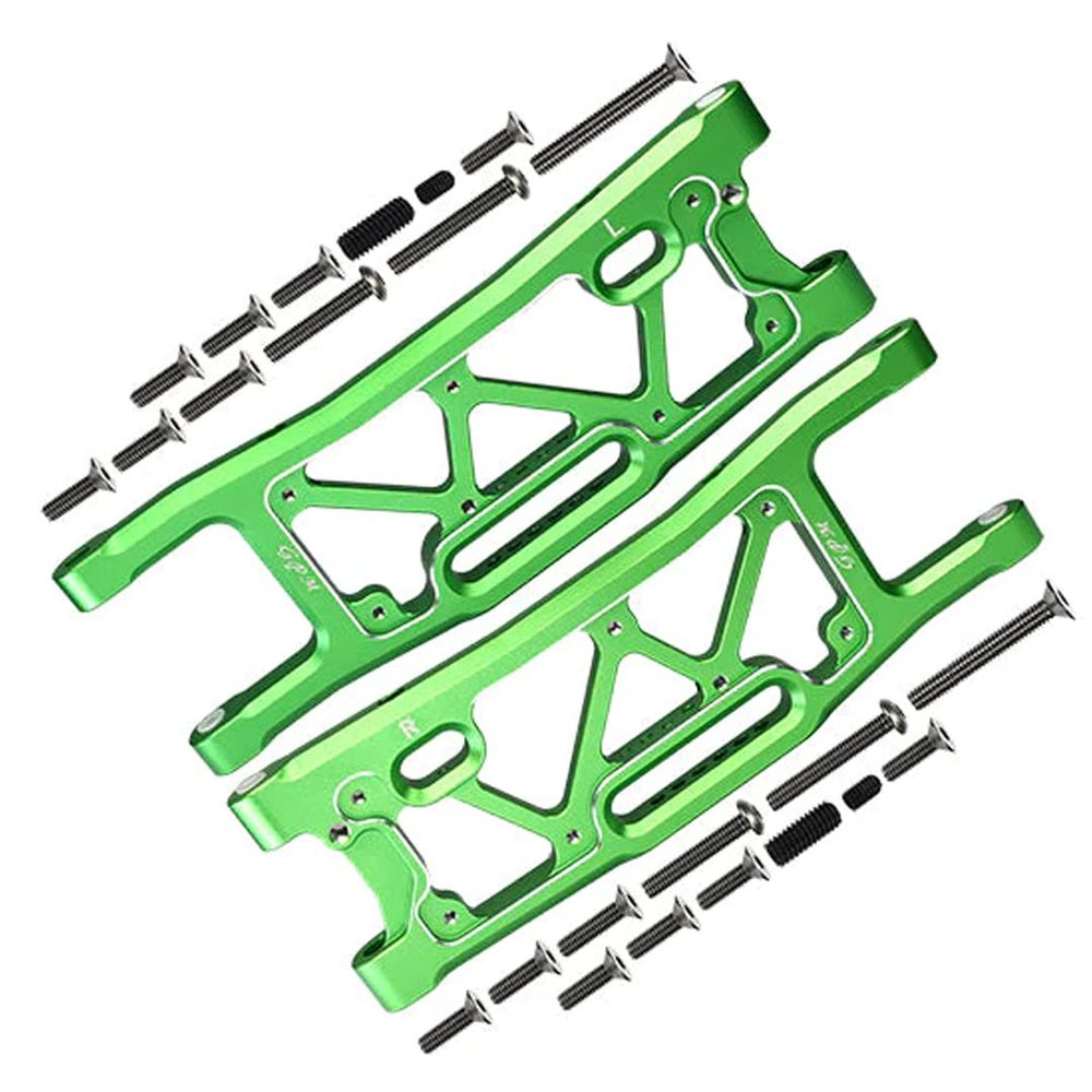 GPM 1Pcs Set Upgrades Aluminum 6061 Rear Suspension Arms For 1/8 4Wd Sledge Monster Truck (95076-4) Rc Cars (green)