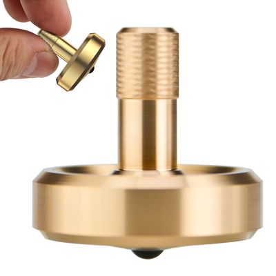 DjuiinoStar Premium Spinning Top: Lengthened Stem, Easy to Twirl, High Performance (BR 13+, AVG 5-8), CNC Machined Brass, Great Time Killer, EDC Fidget Toy DST-820