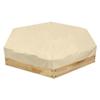 Gicov Hexagon Sandbox Cover Waterproof Sandpit Pool Cover with Drawstring Heavy Duty Sand Box Protection Cover Sandbox Canopy Replacement for Backyard Garden Outdoor (55x43x7.8in, Beige) view 1