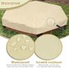 Gicov Hexagon Sandbox Cover Waterproof Sandpit Pool Cover with Drawstring Heavy Duty Sand Box Protection Cover Sandbox Canopy Replacement for Backyard Garden Outdoor (55x43x7.8in, Beige) view 2