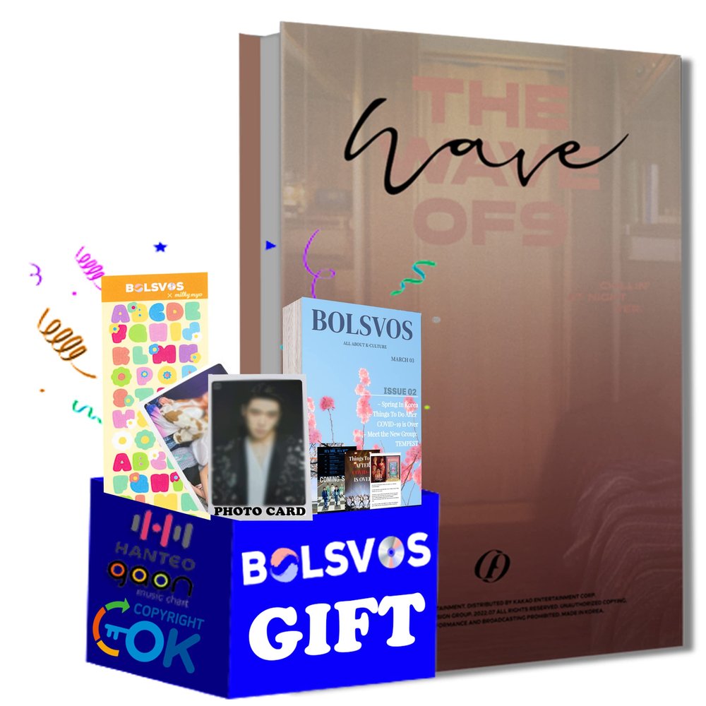 SF9 - THE WAVE OF 9 [CHILLIN' AT NIGHT ver.] Album+Pre Order Limited Benefits+BolsVos K-POP eBook (21p),1EA BolsVos Sticker for Toploader, Photocards