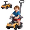 Aosom 2-in-1 Ride On Push Car for Toddlers 1-3, Licensed Lamborghini Stroller Sliding Car, Push-Along with Under Seat Storage Horn Engine Sound and Steering Wheel, Manual, Orange view 1