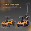 Aosom 2-in-1 Ride On Push Car for Toddlers 1-3, Licensed Lamborghini Stroller Sliding Car, Push-Along with Under Seat Storage Horn Engine Sound and Steering Wheel, Manual, Orange view 3