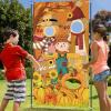Happy Thanksgiving Toss Game Banner with 3 Bean Bags Scarecrow Bean Bag Toss Games Thanksgiving Game Decoration Thanksgiving Turkey Harvest Party Games for Kid Adult Party Supplies (Thanksgiving) view 4