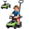 Aosom 2-in-1 Ride On Push Car for Toddlers 1-3, Licensed Lamborghini Stroller Sliding Car, Push-Along with Under Seat Storage Horn Engine Sound and Steering Wheel, Manual, Green view 1
