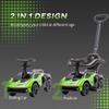 Aosom 2-in-1 Ride On Push Car for Toddlers 1-3, Licensed Lamborghini Stroller Sliding Car, Push-Along with Under Seat Storage Horn Engine Sound and Steering Wheel, Manual, Green view 4
