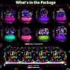 10 Pieces Glow in The Dark Party Table Decorations, Neon Table Honeycomb Centerpiece and Let's Glow Tablecloths Set - Black Light Table Topper Neon Decorations for Kids Glow in Dark Party Supplies view 2