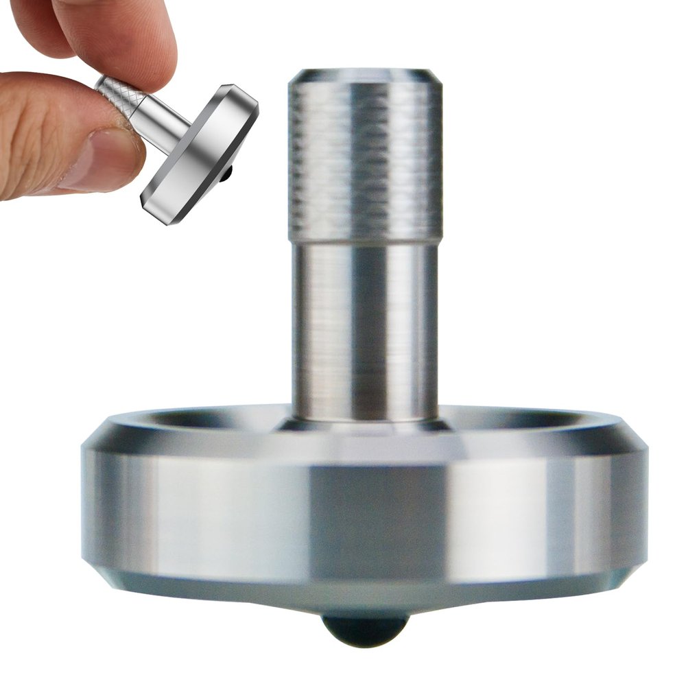 DjuiinoStar Premium Spinning Top: Lengthened Stem, Easy to Twirl, High Performance (BR 13+, AVG 5-8), CNC Machined Stainless Steel, Great Time Killer, EDC Fidget Toy DST-819