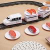 Sushi Train Toys - Child Day Rotating Sushi Bar Train Goes Around Train Toys Japanese Sashimi Plates Sushi Serving Tray for Child Days of Week DIY Sushi Making Supplies view 2