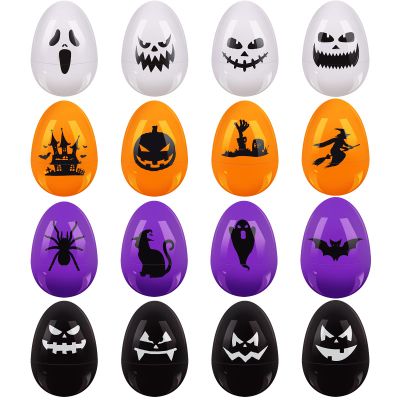 PINKXHY 80 Pcs Halloween Eggs Skull Plastic Eggs Scavenger Hunt for Trick or Treating Candy Box Favor Mini Pumpkins Ghost Spiders Favors for Halloween Party Supplies