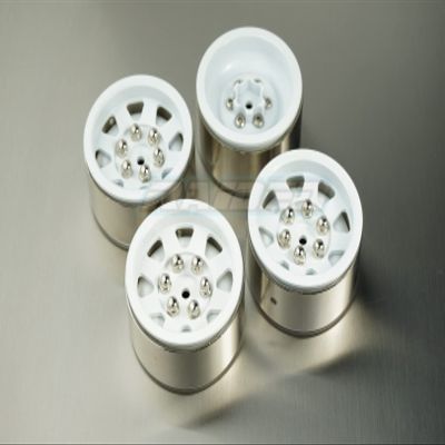 Aluminum Alloy 1.9 Beadlock Rim Wheels for 1/10 RC Crawler TRX-4 CC01 CC02 SCX10 II III PAJERO BRONCO HILUX D90 D110 - White